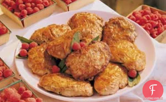 Costeletas De Porco Com Vinagre De Framboesa