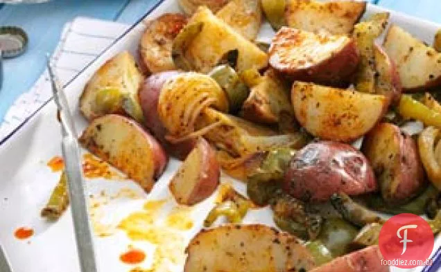 Batatas E Pimentos Grelhados