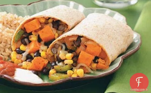 Burritos Vegetarianos De Feijão Preto