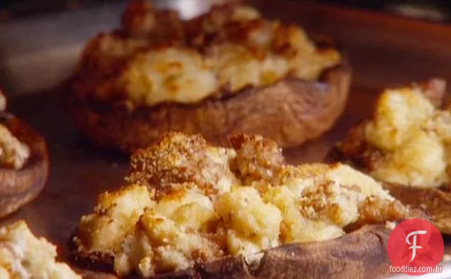 Cogumelos Portobello grelhados e recheados com Gorgonzola