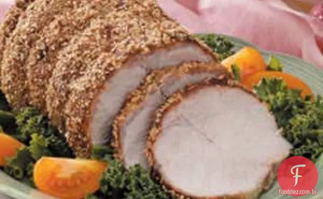 Lombo De Porco Com Crosta De Sésamo