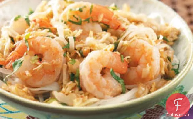 Camarão Pad Thai para dois