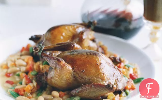 Focaccia-Squab recheado com guisado de feijão