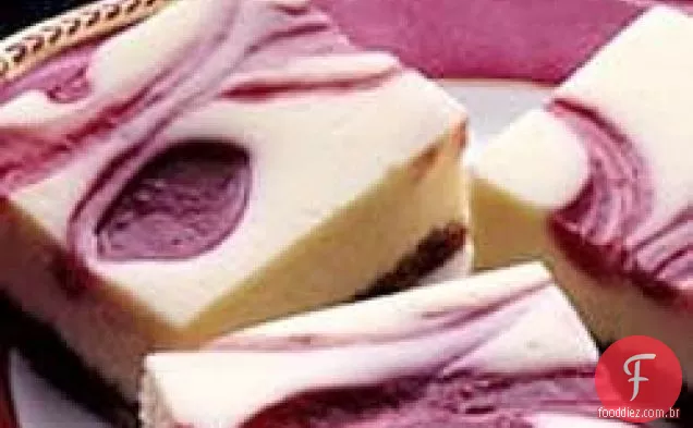 Barras De Cheesecake Strawberry Swirl