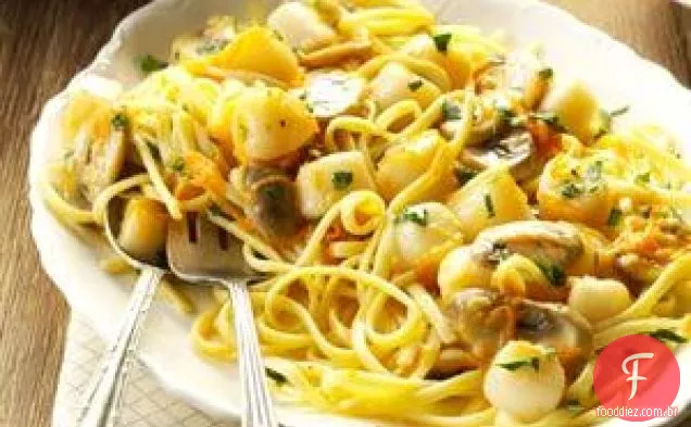 Vieiras com Linguine