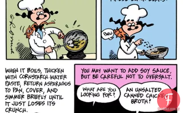 A Cozinha Dos Desenhos Animados: Espargos Com Feijão Preto
