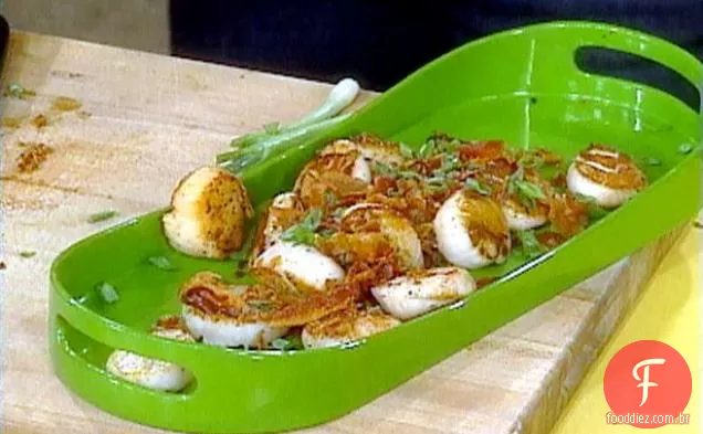 Vieiras com Bacon e cebolinha