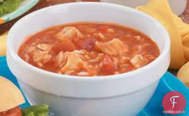 Sopa Italiana De Arroz Com Frango