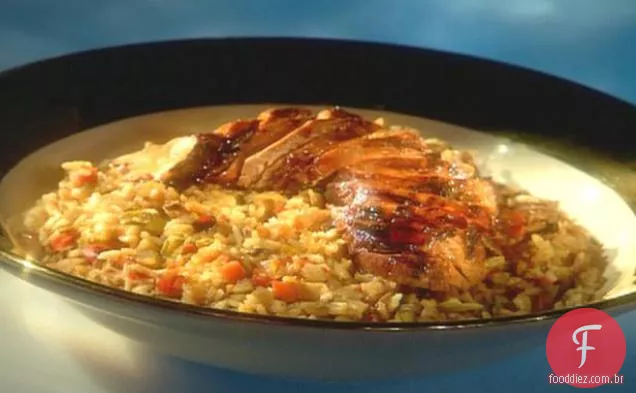 Churrasco porco arroz frito