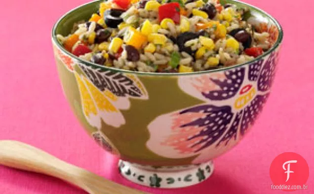 Fiesta salada de arroz e feijão