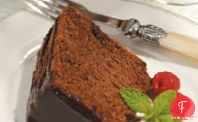 Bolo Do Alimento Do Anjo do Chocolate com glacê do café