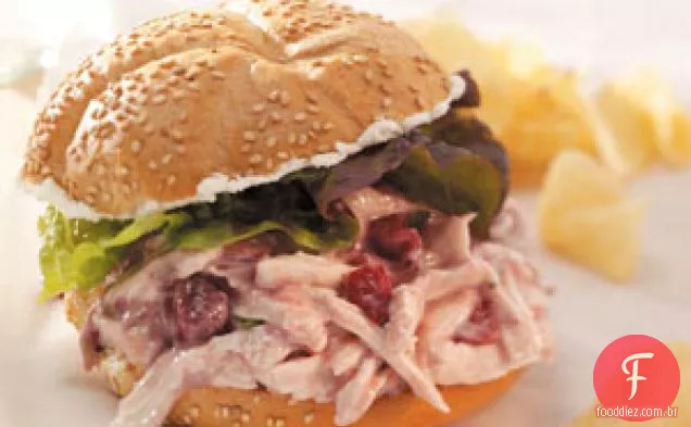 Sanduíches Rápidos Para Salada De Frango Com Cranberry