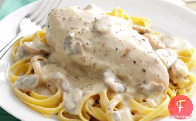 Frango E Cogumelo Alfredo