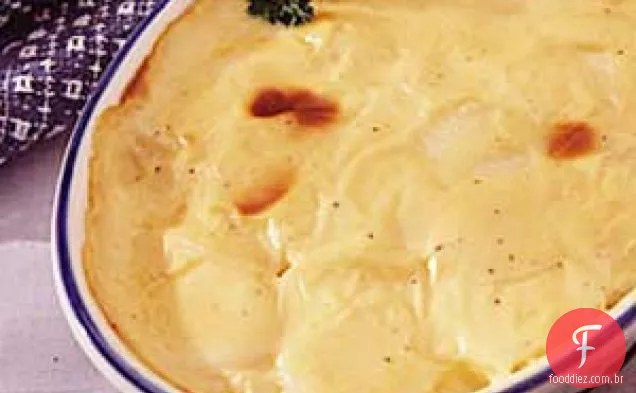 Batatas e cenouras gratinadas