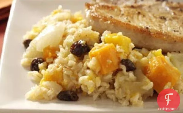 Arroz integral e produtos hortícolas