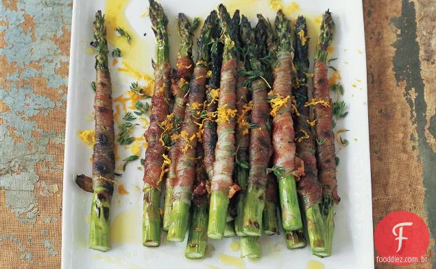 Espargos embrulhados em Pancetta com Citronette