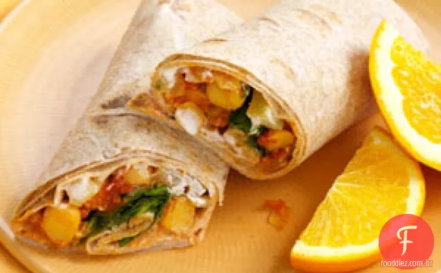 Wraps De Grão-De-Bico Com Especiarias Indianas