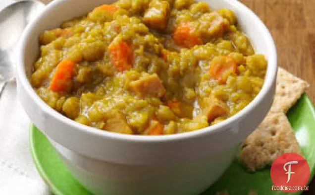 Presunto Ao Curry E Sopa De Ervilha