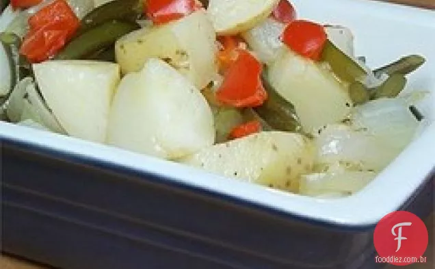 Saquinhos de batata e alho grelhados