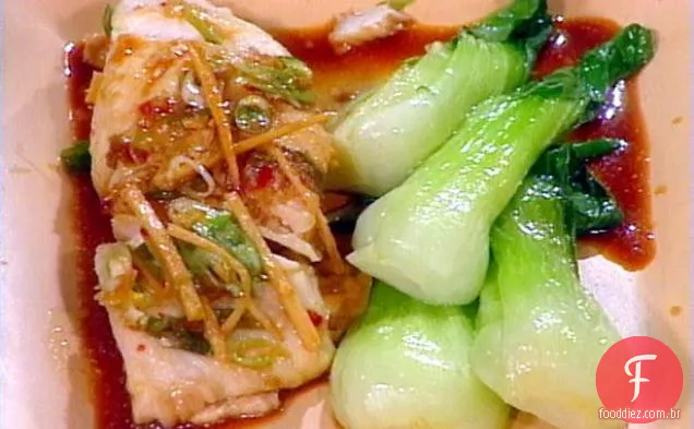 Filetes De Alabote Cozidos No Vapor, Ao Estilo Chinês