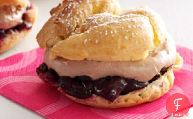 Puffs De Creme De Cereja E Chocolate