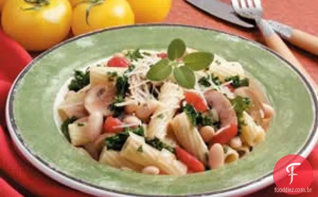 Feijão branco com Rigatoni