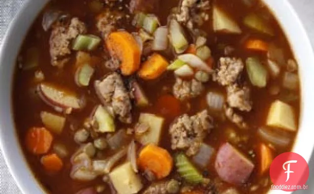 Chunky Salsicha Lentilha Sopa