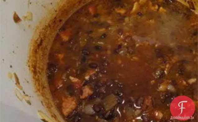 Sopa de feijão preto rápida e fácil