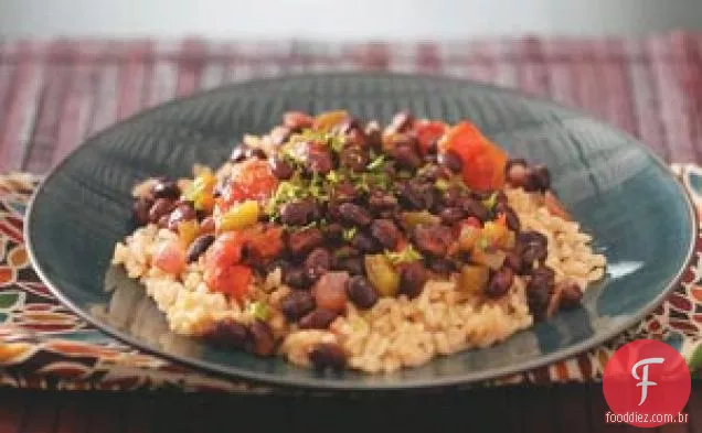 Feijão preto com arroz integral