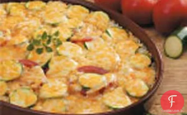 Caçarola De Arroz De Abobrinha Com Queijo