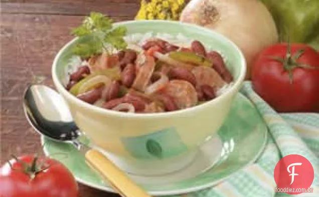 Jantar De Salsicha De Feijão