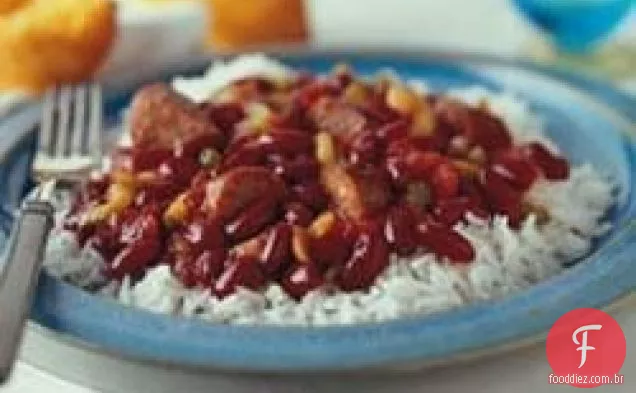 Feijão vermelho e arroz