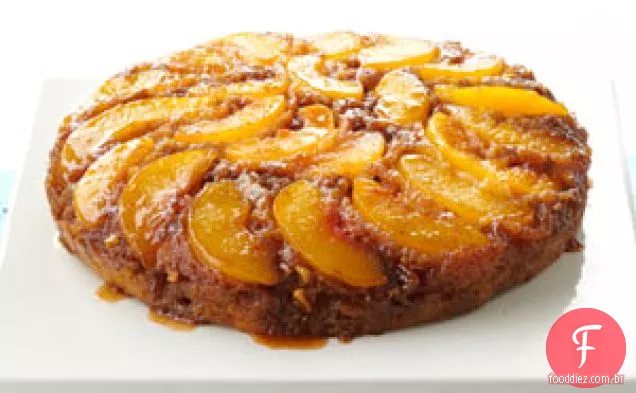 Bolo De Praliné De Pêssego De Cabeça Para Baixo