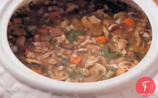 Sopa De Cevada Com Cogumelos