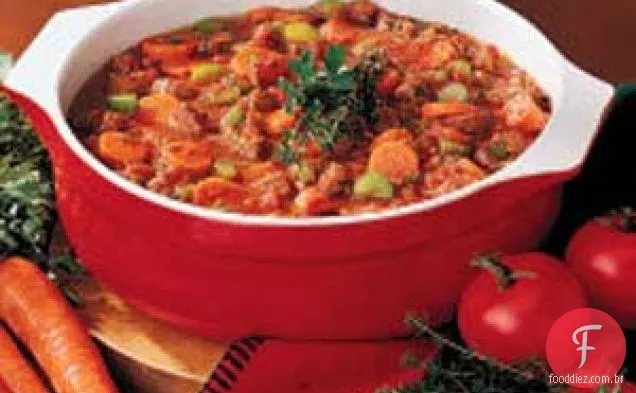 Sopa Saborosa De Tomate E Carne