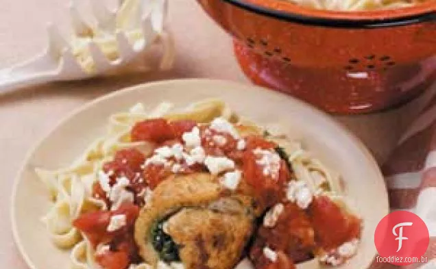 Frango Recheado Com Espinafre E Queijo Feta