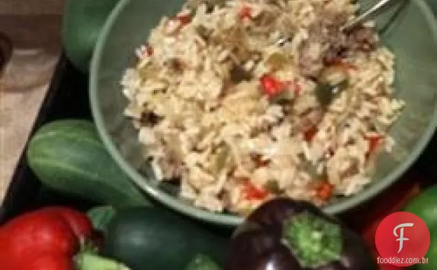 Fiesta arroz Pilaf com salsicha