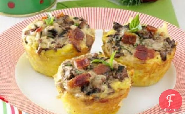 Ninhos de haxixe com Portobellos e ovos