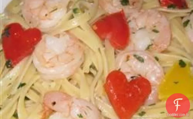 Linguine Scampi De Camarão Delicioso