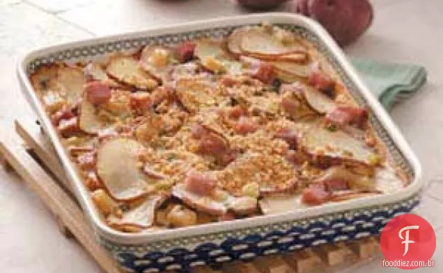 Batatas picantes com presunto