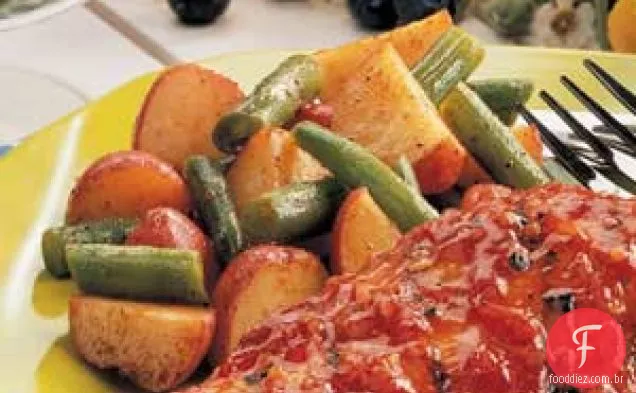 Páprica batatas e feijões