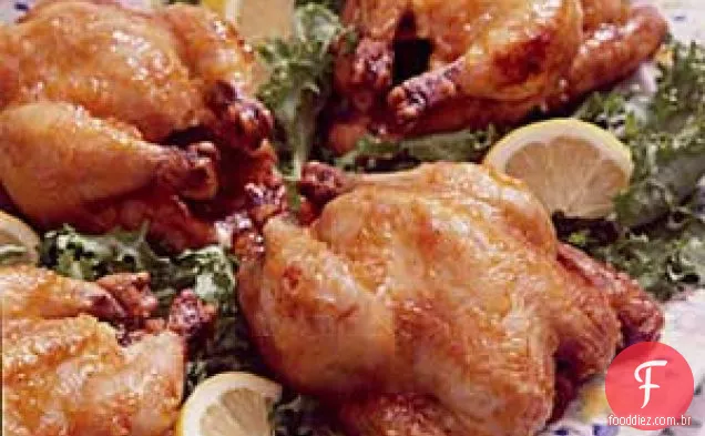 Galinhas Da Cornualha Assadas Em Citrinos