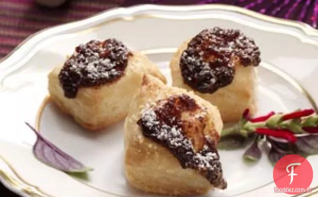 Tartes de cebola com compota de cebola balsâmica