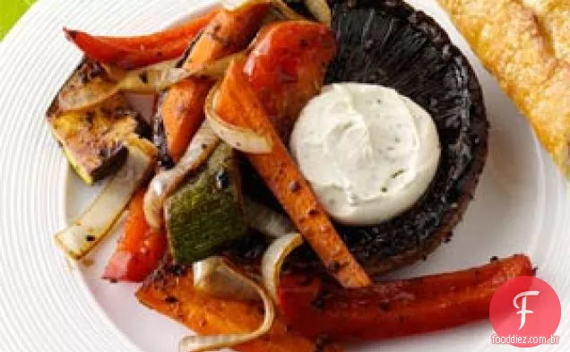 Portobellos Grelhados Recheados Com Vegetais