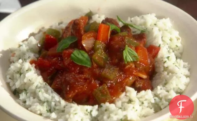 Pimentos Recheados Com Salsicha Doce Desconstruída
