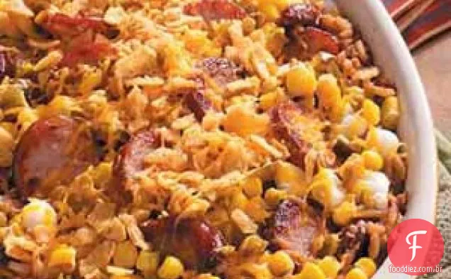 Hominy Salsicha Assar