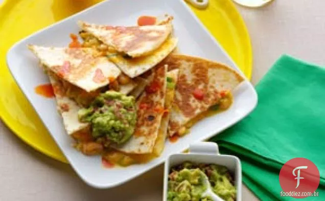 Quesadillas De Camarão E Pimentão Verde Super Rápidas