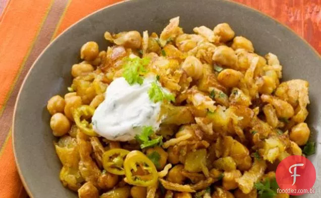 Batatas e grão-de-bico