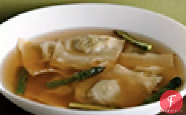 Espargos Ravioli em molho parmesão