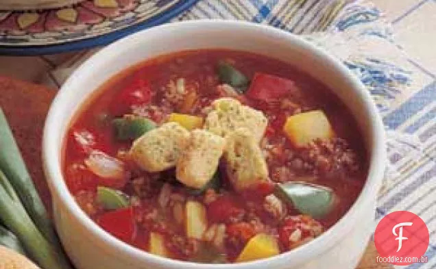 Sopa De Pimenta Assada Recheada